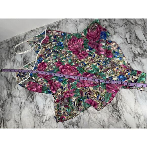 Vintage Victorias Secret Gold Label Lingerie Medium Teddie Floral Sheer Ruffle - Picture 10 of 11